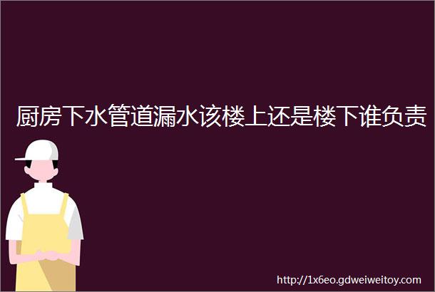 厨房下水管道漏水该楼上还是楼下谁负责